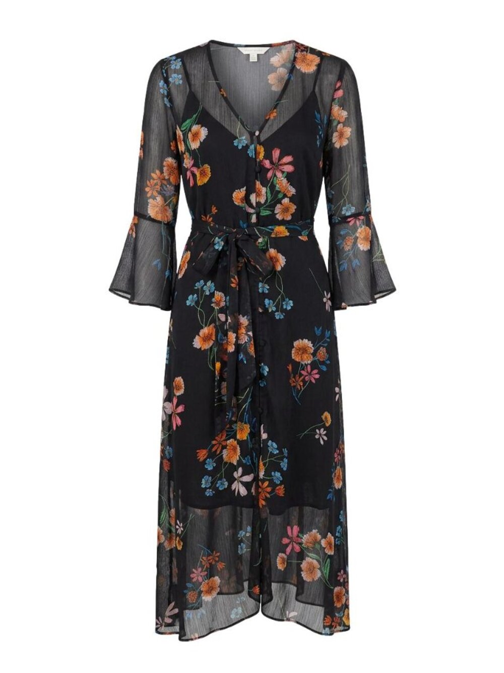 RACHEL Rachel Roy Rosita Floral Sheer Romantic Midi Beth Dutton Date Dress - Picture 1 of 15